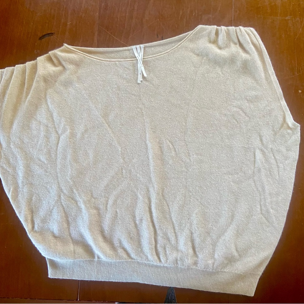 Anthropologie Cream Shrug Sweater with Blouson Hem